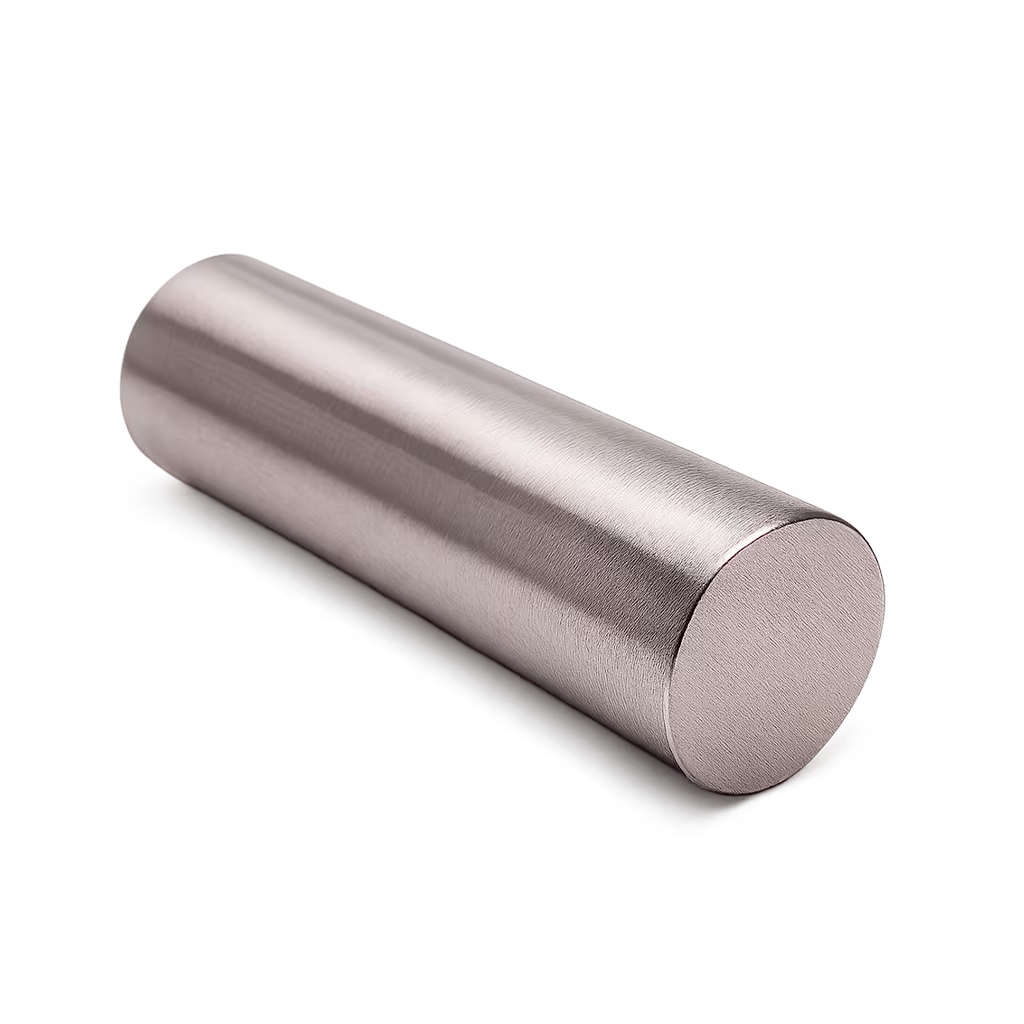 Barra sólida de acero inoxidable para fabricación de componentes mecánicos.